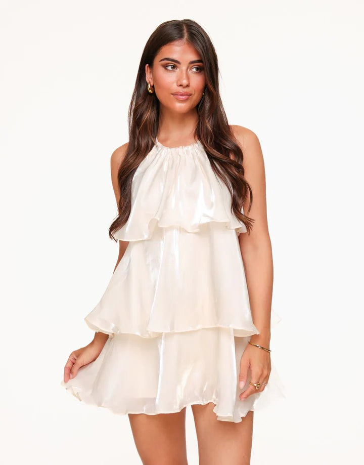 Tiered Halter Mini Dress
