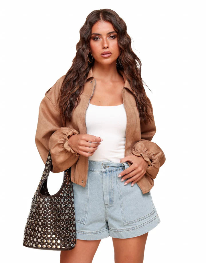 Cropped Bomber Jacket