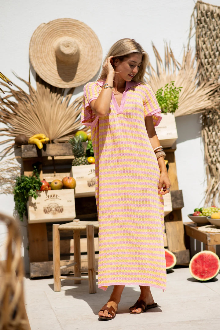 MAXI STRIPED DRESS WATERMELON