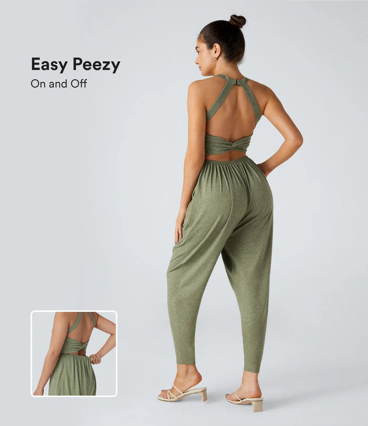 Backless Twisted Jumpsuit
