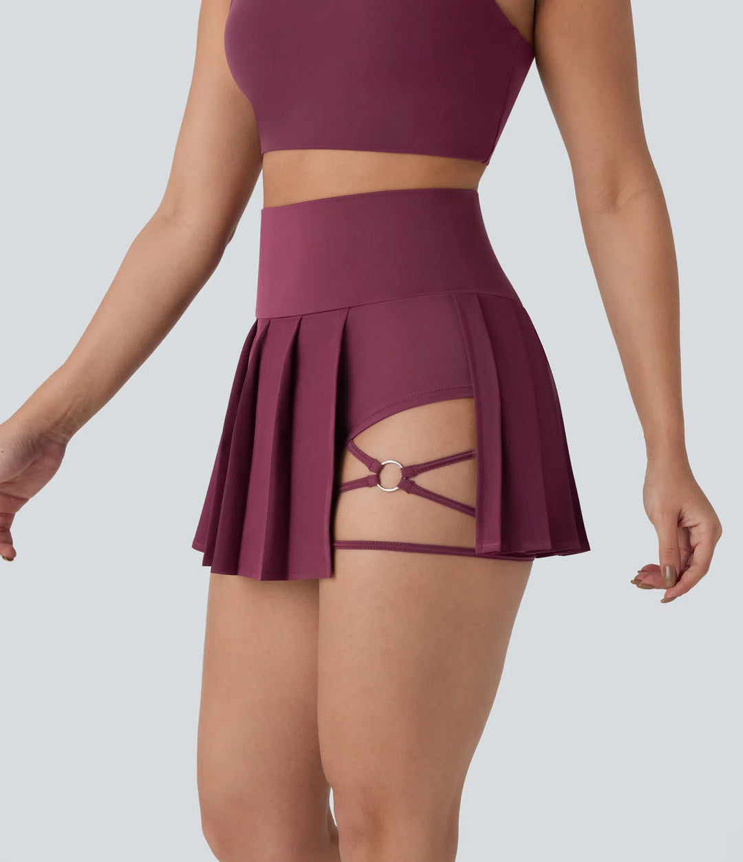 High Waisted Pleated Mini Dance Skirt