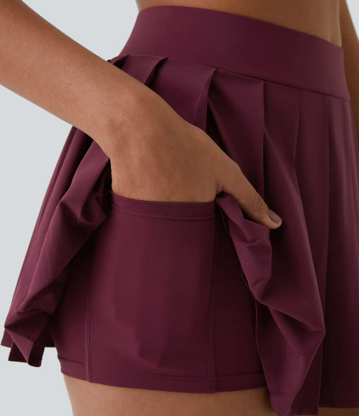 High Waisted Pleated Mini Dance Skirt