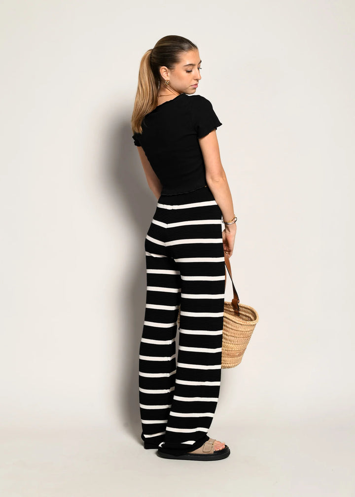 STRIPE PANTS BLACK