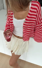 STRIPED COLOR CARDIGAN CHERRY